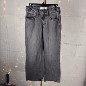 hollister low-rise baggy jeans women’s 000R W23 gray washed wide leg y2k